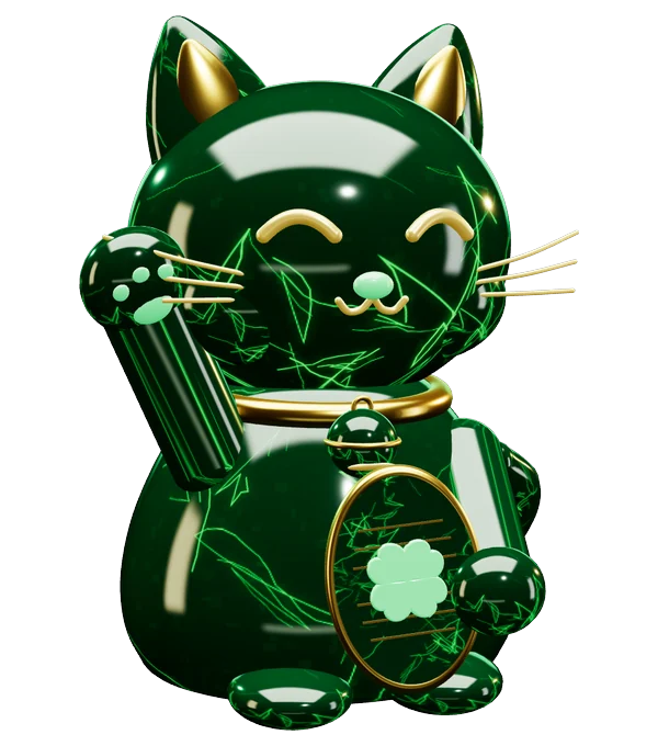 Dirga, the emerald lucky cat